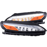 ANZO 511081 FITS 2014-2016 Jeep Cherokee LED Parking Lights Chrome w/ Amber Reflector