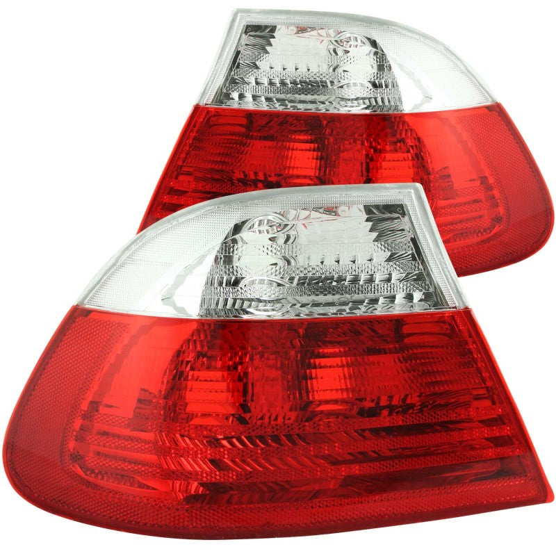 ANZO - [product_sku] - ANZO 2000-2003 BMW 3 Series E46 Taillights Red/Clear - Fastmodz