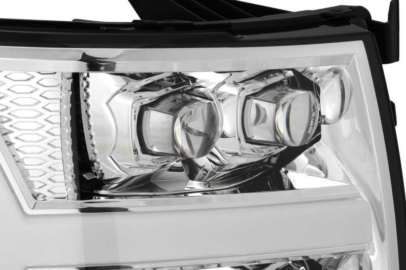 AlphaRex 880207 FITS 07-13 Chevy 1500HD NOVA LED Proj Headlights Plank Style Chrm w/Activ Light/Seq Signal