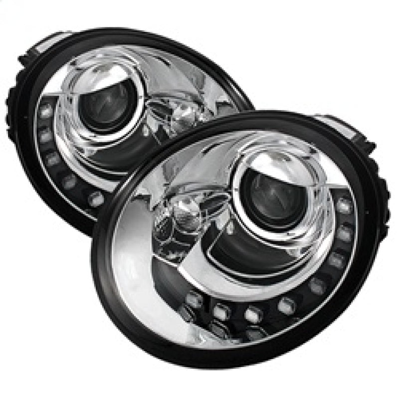 SPYDER 5080554 - Spyder Volkswagen Beetle 1998-2005 Projector Headlights DRL Chrome PRO-YD-VB98-DRL-C