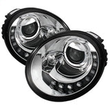 SPYDER 5080554 - Spyder Volkswagen Beetle 1998-2005 Projector Headlights DRL Chrome PRO-YD-VB98-DRL-C