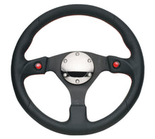 Load image into Gallery viewer, NRG RST-007R - Reinforced Steering Wheel (320mm) Blk Leather w/Dual Buttons