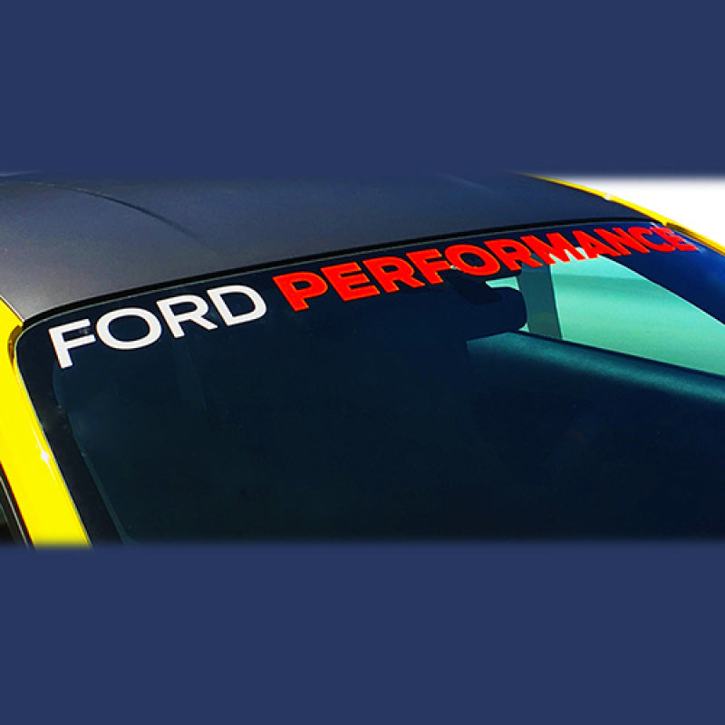 Ford Racing M-1820-MR - Ford Performance 2015-2017 Mustang Windshield Banner Ford Performance White / Red