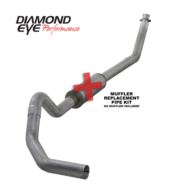 Diamond Eye Performance K4212A-RP - Diamond Eye KIT 4in TB MFLR RPLCMENT PIPE SGL AL: 94-02 DODGE CUMMINS 5.9L