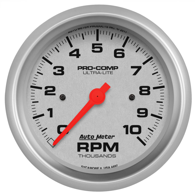 AutoMeter 4497 - Autometer Ultra-Lite 87.5mm 10K RPM In Dash Tach