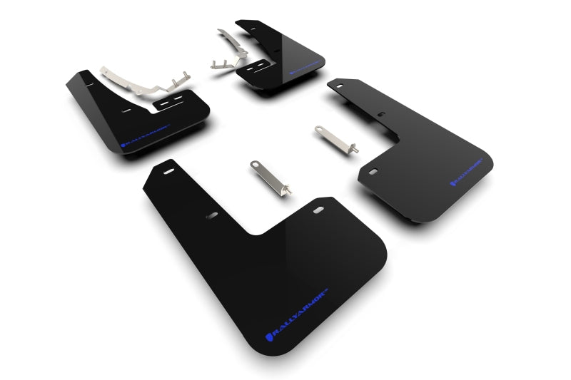 Rally Armor MF80-UR-BLK/BL FITS: 2022 MK8 Volkswagen Golf GTI/R Black UR Mud Flap w/ Blue Logo