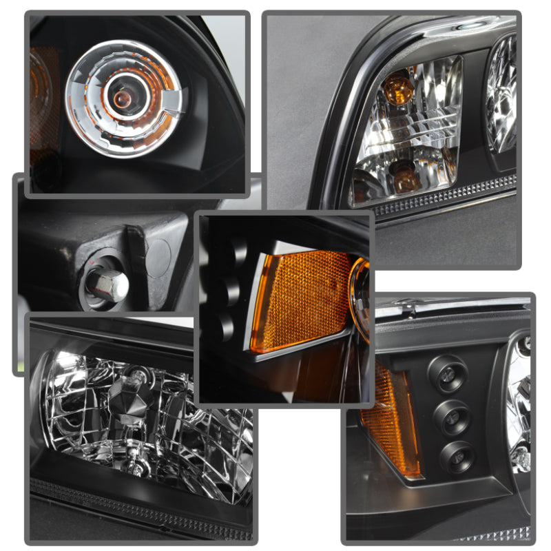 SPYDER 5012531 - Spyder Ford Mustang 87-93 1PC LED (Replaceable LEDs)Crystal Headlights Black HD-YD-FM87-1PC-LED-BK