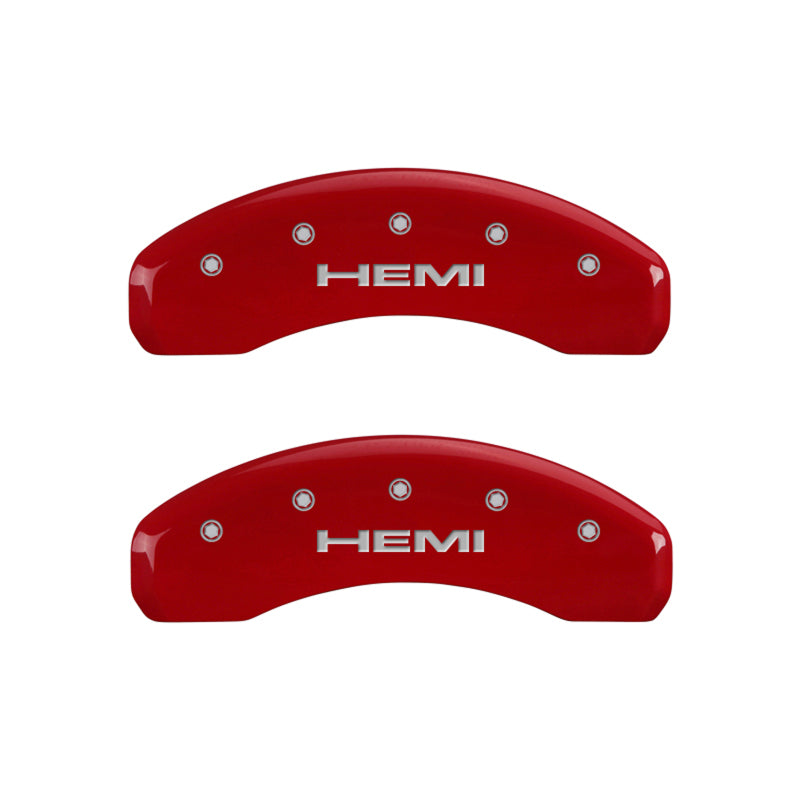 MGP 55001SHEMRD - 4 Caliper Covers Engraved Front & Rear Hemi Red finish silver ch