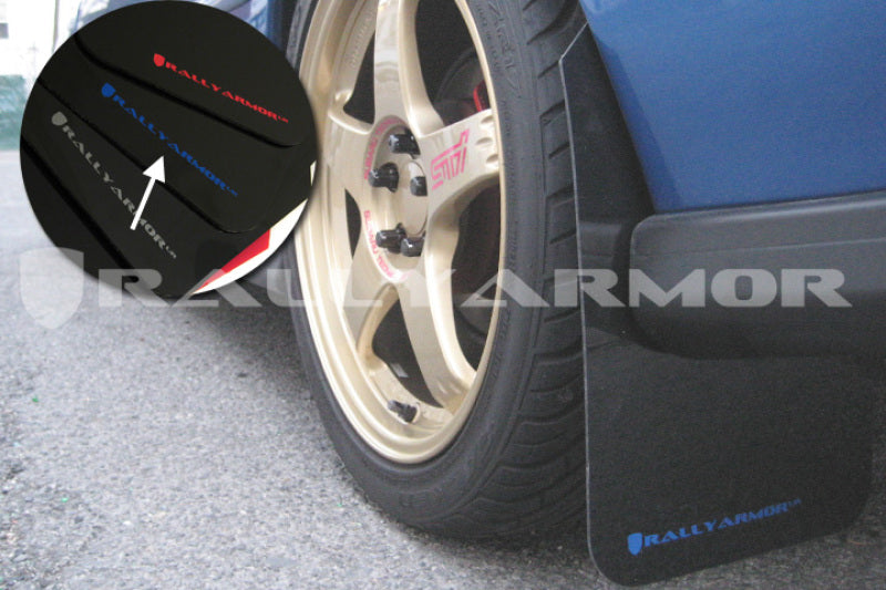 Rally Armor MF2-UR-BLK/BL FITS: 1993-2001 Subaru Impreza UR Black Mud Flap w/ Blue Logo