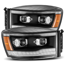 Load image into Gallery viewer, AlphaRex 880535 FITS 06-08 Dodge Ram 1500HD LUXX LED Projector Headlights Plank Style Black w/Seq Signal/DRL