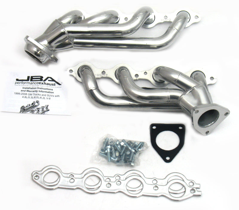 JBA 1850S-2JS - 02-13 GM Truck 4.8L/5.3L LS Silver Ctd Cat4Ward Header