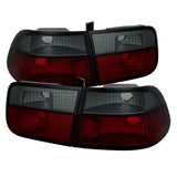 SPYDER 5076557 - Spyder Honda Civic 96-00 2Dr Crystal Tail Lights Red Smoke ALT-YD-HC96-2D-CRY-RS