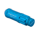 NRG LN-LS700BL-21 - 700 Series M12 X 1.5 Steel Lug Nut w/Dust Cap Cover Set 21 Pc w/Locks & Lock Socket Blue