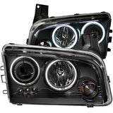 ANZO 121218 FITS: 2006-2010 Dodge Charger Projector Headlights w/ Halo Chrome (CCFL)