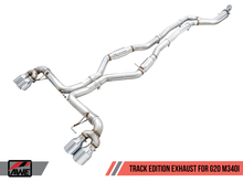 Load image into Gallery viewer, AWE Tuning 3020-43085 FITS 2019+ BMW M340i (G20) Track Edition Exhaust - Quad Diamond Black Tips