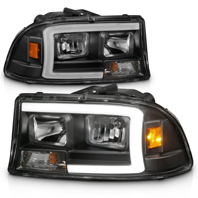 ANZO 111591 FITS 97-04 Dodge Dakota/Durango Crystal headlight Set w/ Light Bar Black Housing