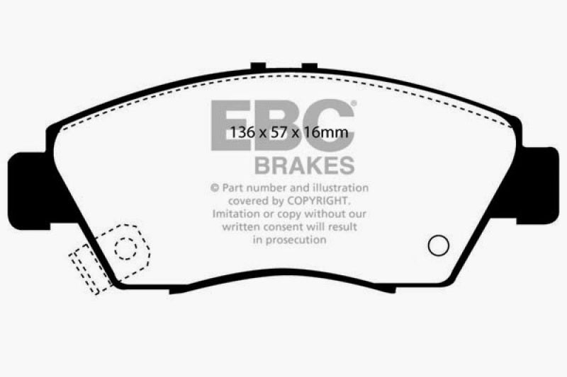 EBC 12 Acura ILX 1.5 Hybrid Greenstuff Front Brake Pads