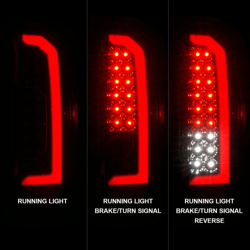 ANZO 311434 FITS 15-21 GMC Canyon Full LED Taillights w/ Red Lightbar Black Housing/Clear Lens