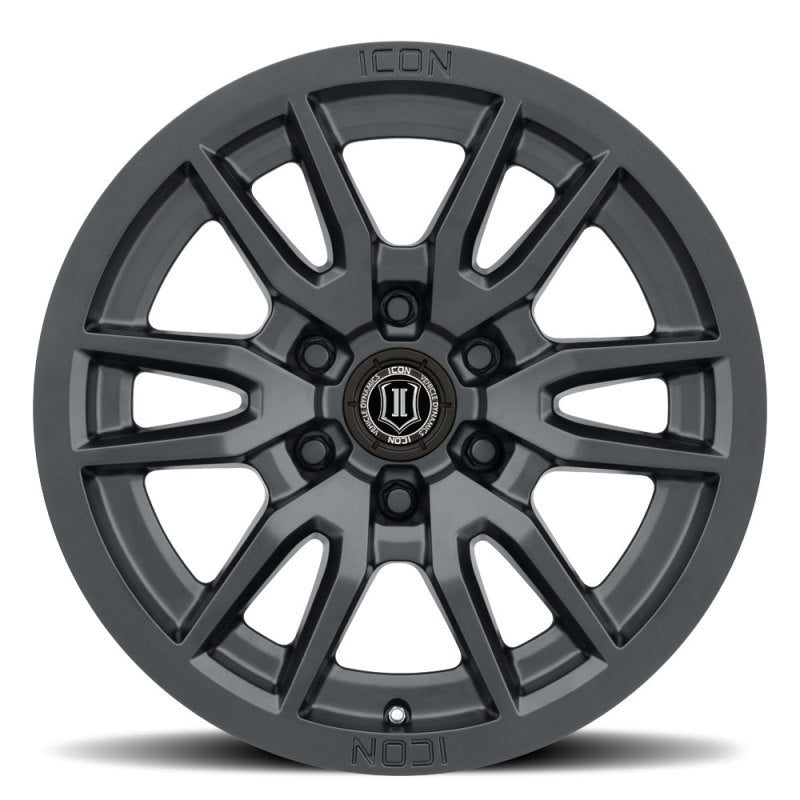 ICON 2417858347SB - Vector 6 17x8.5 6x5.5 0mm Offset 4.75in BS 106.1mm Bore Satin Black Wheel