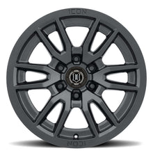 Load image into Gallery viewer, ICON 2417858347SB - Vector 6 17x8.5 6x5.5 0mm Offset 4.75in BS 106.1mm Bore Satin Black Wheel