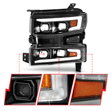 Load image into Gallery viewer, ANZO 111566-R FITS 19-22 Chevrolet Silverado 1500 LED Proj HL w/Lgt Bar SwBk Seq. Blk w/In. LightPassenger Side