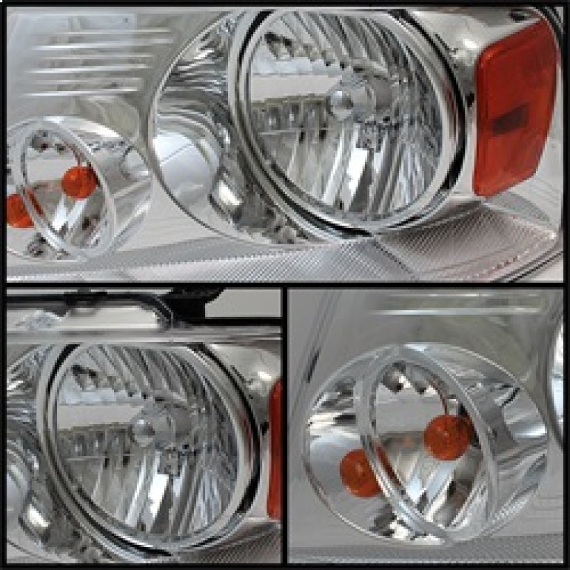 SPYDER 5069825 - Xtune Ford F150 04-08 Amber Crystal Headlights Chrome HD-JH-FF15004-AM-C