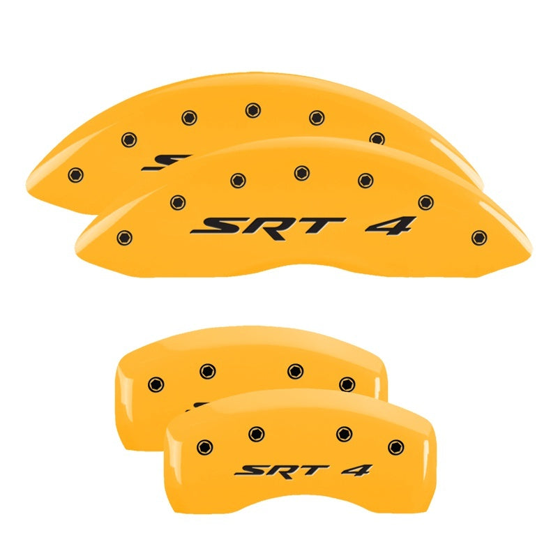 MGP 13008SCV6YL FITS 4 Caliper Covers Engraved Front & Rear C6/Corvette Yellow finish black ch