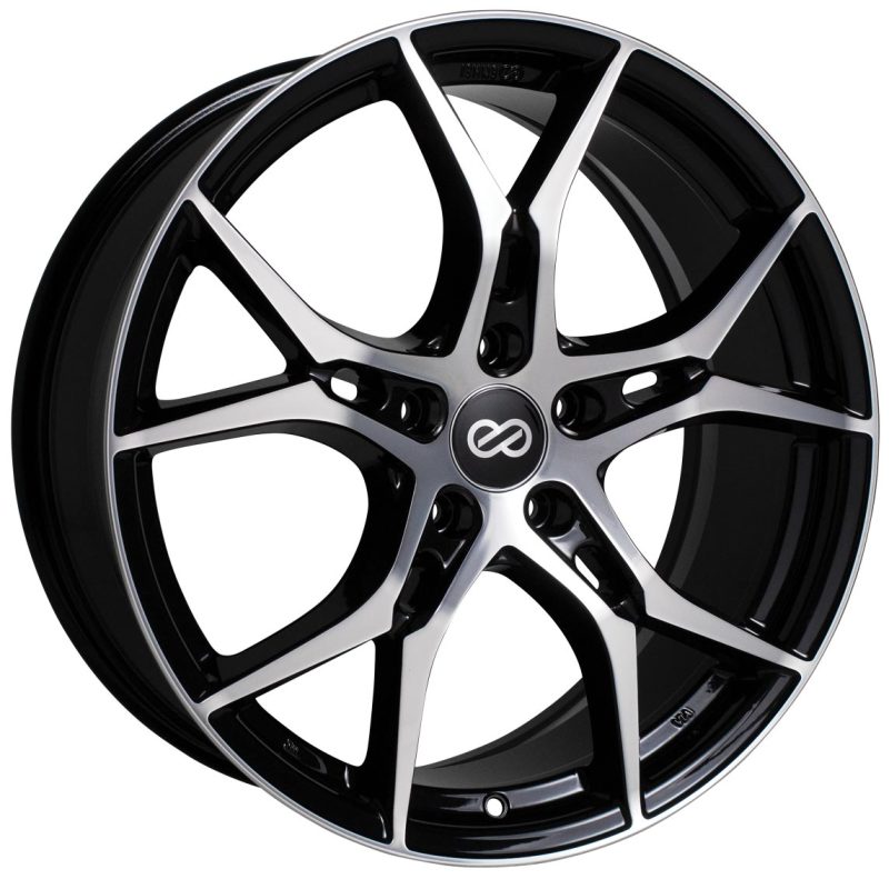 Enkei 517-775-6545BKM - Vulcan 17x7.5 45mm Offset 5x114.3 Bolt 72.6mm Bore Black Machined Wheel