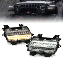 Load image into Gallery viewer, ANZO 511083 FITS 18-19 Jeep Wrangler JL Halogen Chrome Clear w/ Sequential Signal