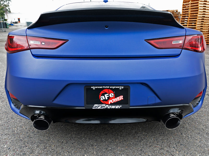 aFe POWER Takeda 2.5in 304 SS CB Exhaust w/ Black Tips 17-19 Infiniti Q60 V6-3.0L (tt)