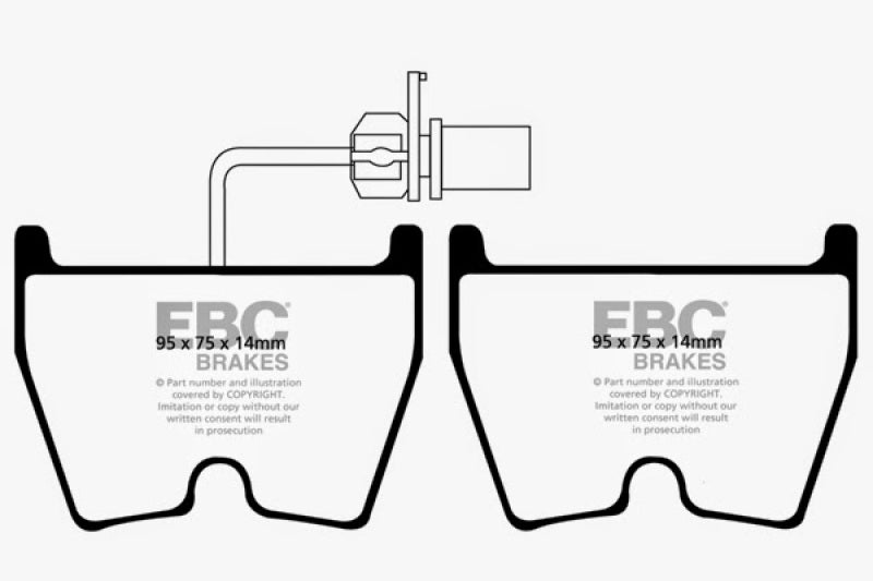 EBC 06-09 Audi RS4 4.2 (Cast Iron Rotors) Yellowstuff Front Brake Pads