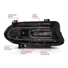 Load image into Gallery viewer, ANZO 121559 FITS: 2015-2018 Dodge Charger Projector Headlights Plank Style Black