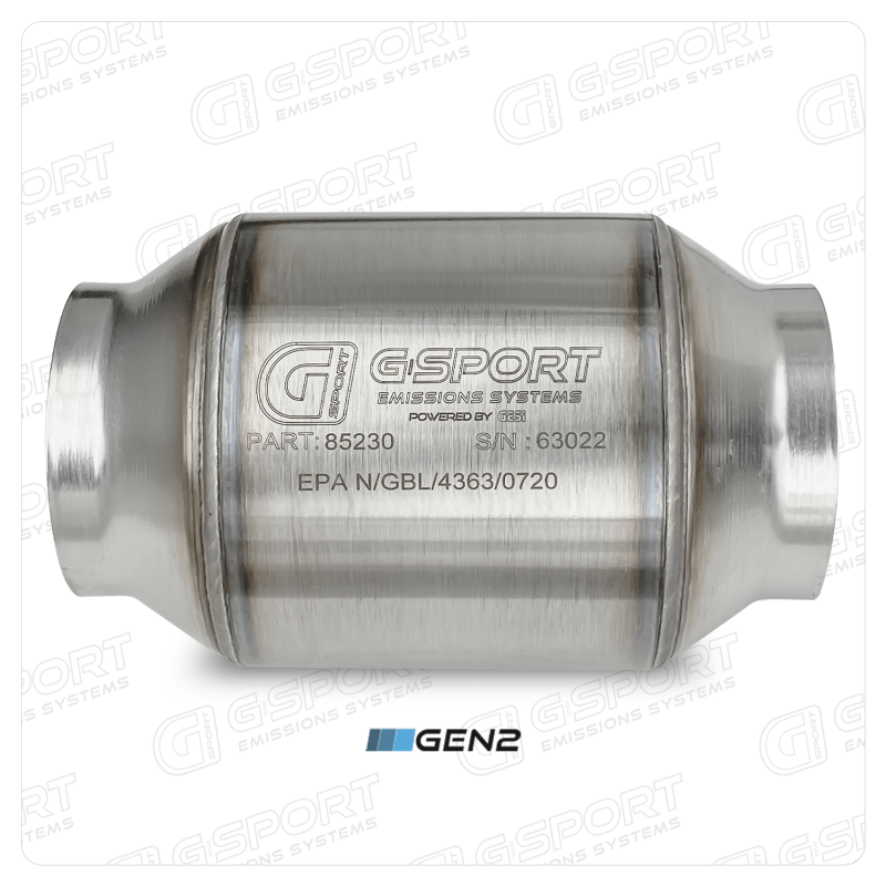 G-Sport 85230 - GESI 400 CPSI GEN 2 EPA Compliant 3.0in Inlet/Outlet Catalytic Converter (500-850HP)