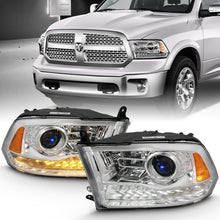 Load image into Gallery viewer, ANZO 111440 FITS 2009-2018 Dodge Ram 1500 Projector Plank Style Switchback H.L Halo Chrome Amber (OE Style)