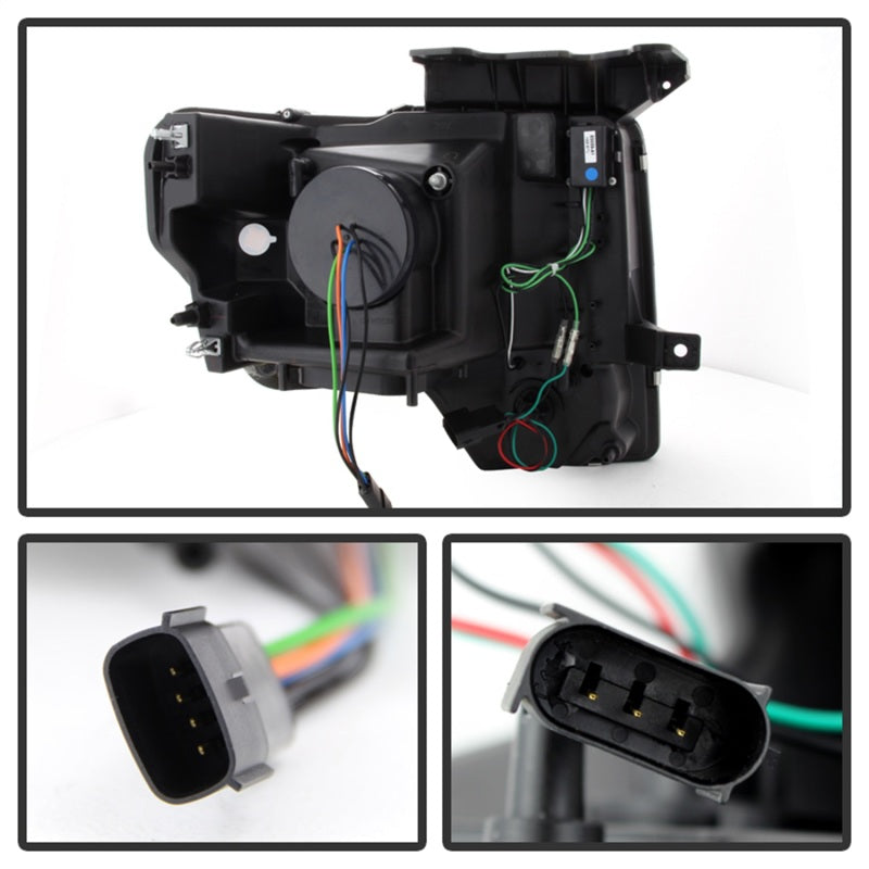 SPYDER 5077639 - Spyder Ford F150 13-14 Projector Fctry Xenon Model- Light Bar DRL Chrm PRO-YD-FF15013-LBDRL-HID-C