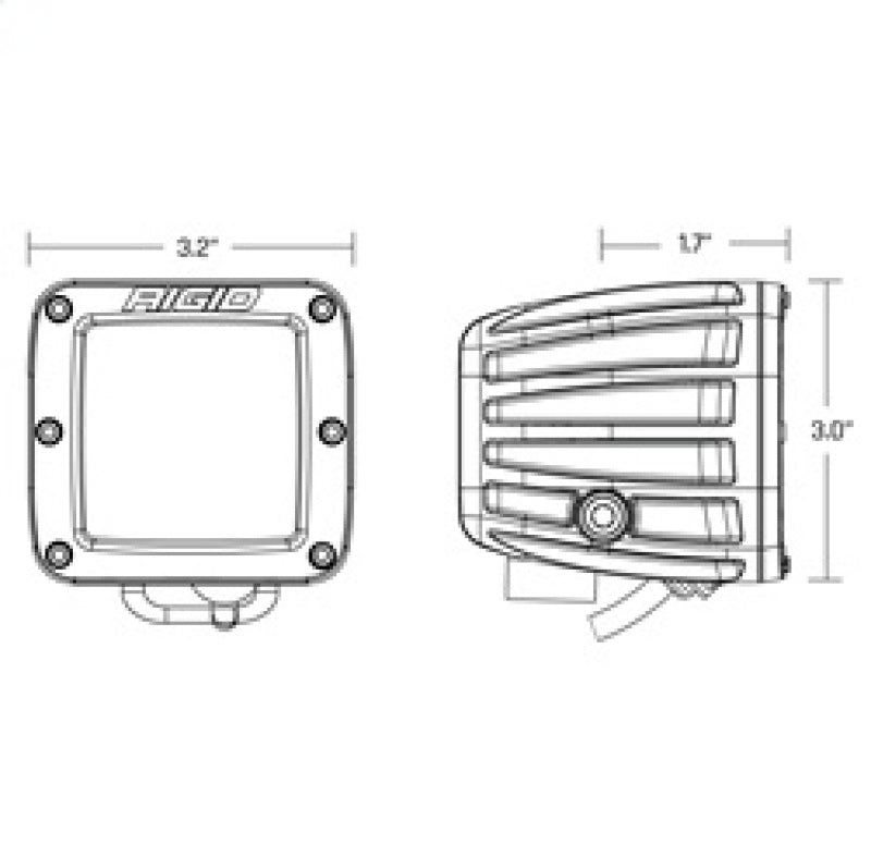 Rigid Industries 201933 FITS Protective Polycarbonate Cover - Dually/D2 - Yellow