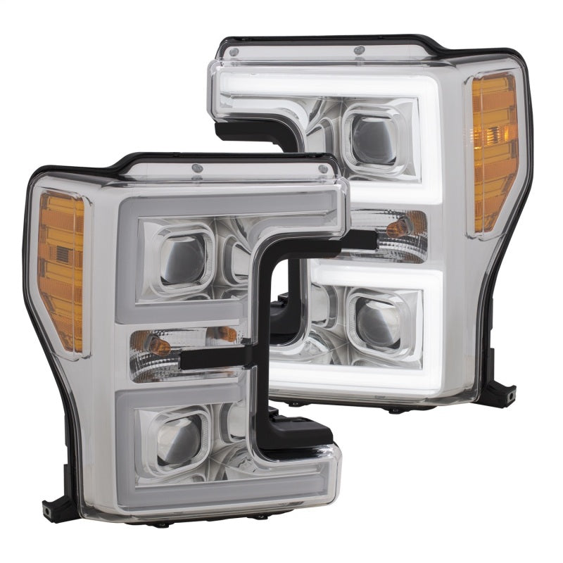 ANZO 111389 -  FITS: LED Headlights 17-18 Ford F-250 Super Duty Plank-Style L.E.D. Headlight Chrome (Pair)