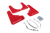 Rally Armor MF25-UR-RD/WH FITS: 12+ Fiat 500 (Pop/Sport/Lounge/Abarth) Red Mud Flap w/ White Logo