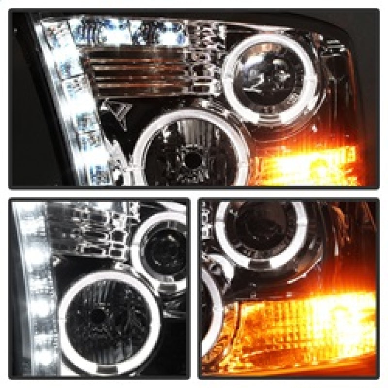 SPYDER 5010049 - Spyder Dodge Ram 1500 09-14 10-14 Projector Headlights Halogen- LED Halo LEDChrm PRO-YD-DR09-HL-C