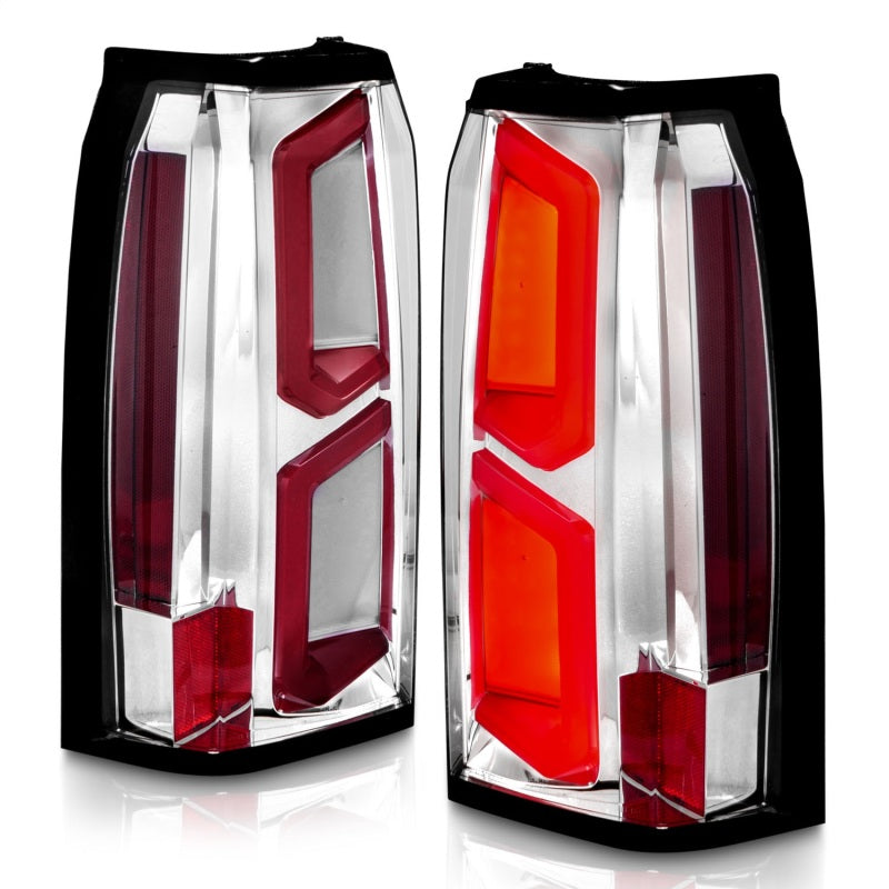 ANZO 311376 FITS 2015-2020 Chevrolet Tahoe LED Tail Lights w/ Light Bar Chrome Housing Clear Lens