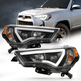 ANZO 111416 FITS: 14-18 Toyota 4 Runner Plank Style Projector Headlights Black w/ Amber