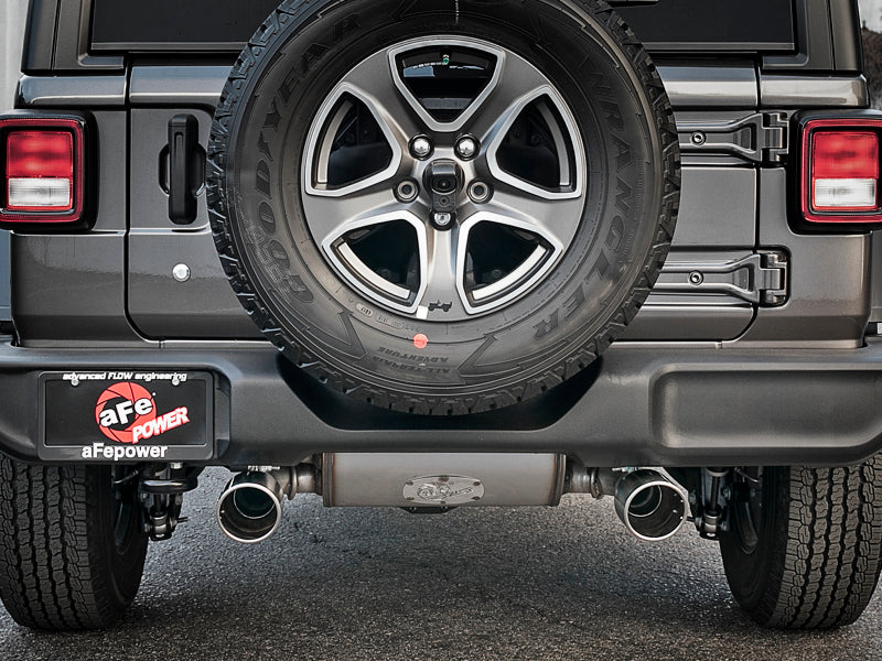 aFe Rebel Series 2.5in 409 SS Cat-Back Exhaust w/ Polished Tips 18-19 Jeep Wrangler (JL) V6 3.6L