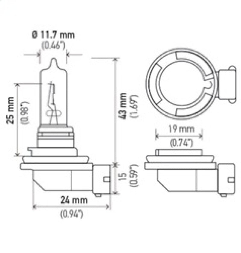 Hella H9 - Bulb  12V 65W PGJ19-5 T4