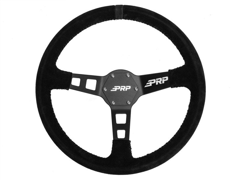 PRP Deep Dish Suede Steering Wheel- Black