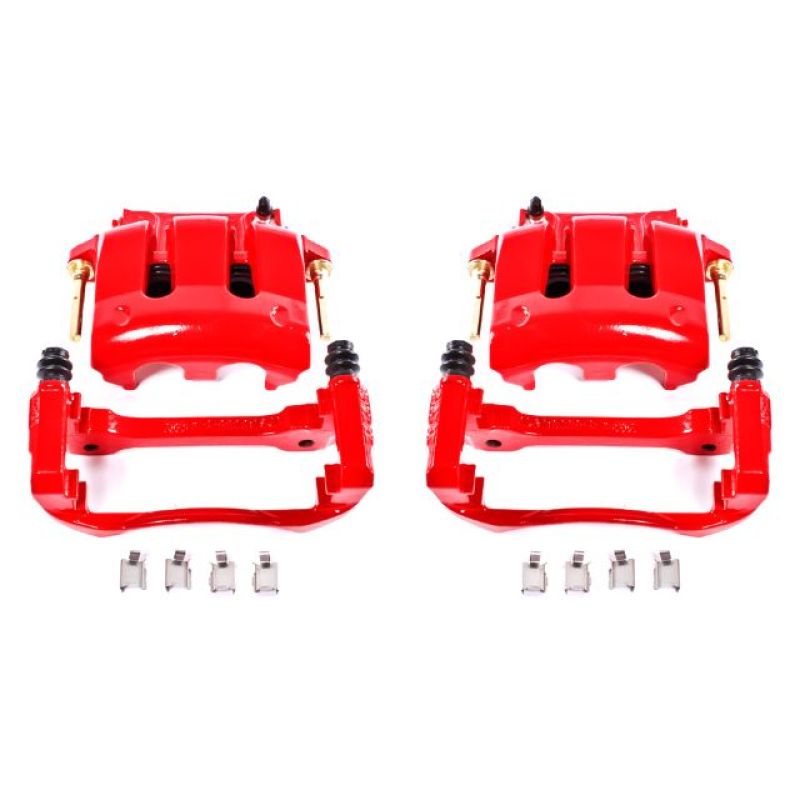 Power Stop 05-14 Ford Mustang Front Red Calipers w/Brackets - Pair - free shipping - Fastmodz