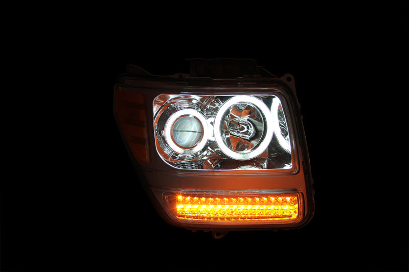 ANZO 111144 FITS: 2007-2012 Dodge Nitro Projector Headlights w/ Halo Chrome (CCFL) G2