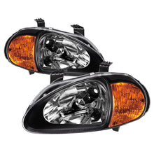 Load image into Gallery viewer, SPYDER 5013408 - Xtune Honda Del Sol 93-97 1Pc Amber Crystal Headlights Black HD-ON-HDEL93-1P-AM-BK