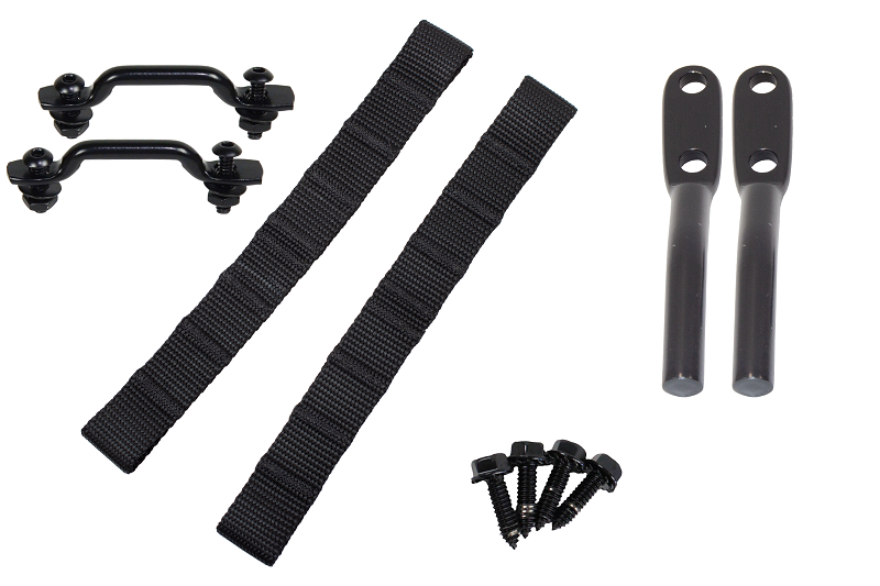 Kentrol 50724 - Jeep Wrangler TJ Polished Stainless Door Strap Kit Black Powdercoat Stainless Steel