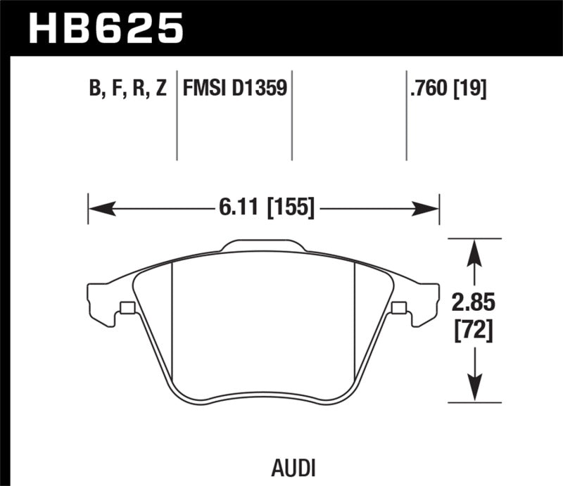 Hawk 2001-2010 Audi S3 European HPS 5.0 Front Brake Pads - free shipping - Fastmodz