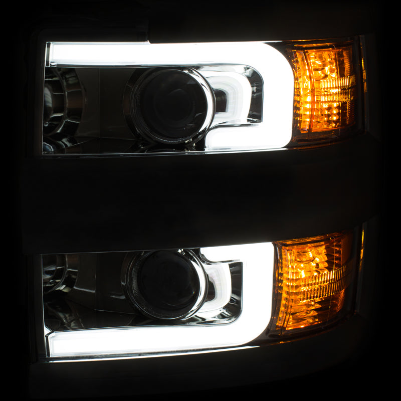 ANZO - [product_sku] - ANZO Projector Headlights 15-17 Chevrolet Silverado 2500HD / 3500HD Chrome w/ Chrome Rim - Fastmodz